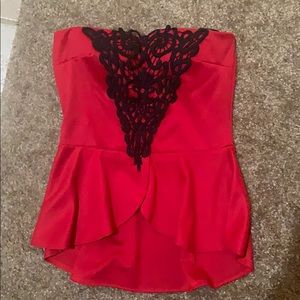 Papaya strapless top